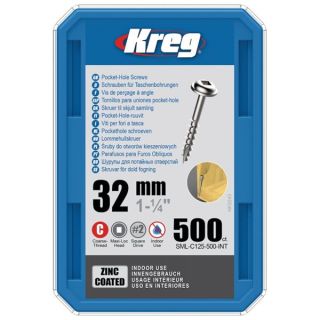 Kreg 1 1/4" Pocket Hole Coarse Thread Screws 500pcs SML-C125