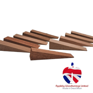 10 Pack 120mm x 25mm Sapele Hardwood Wedges 15mm High Tapering to 0mm To Aid Fitting of FD30 & FD60 Fire Rated Window & Door Sets